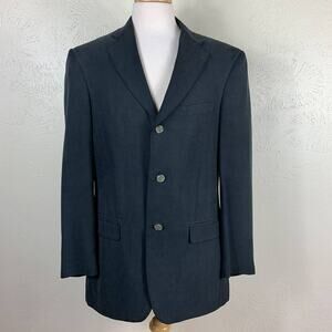 Ibiza Blazer Jacket Size 38R Silk Blend Tailored Gray Structured Heritage Summer